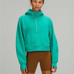 Lululemon Scuba Oversized 1/2 Zip Hoodie in Maldives Green